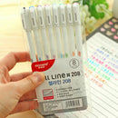 8PCS/Set Cute Korean Stationery Watercolor Pen Gel Pens Set Color Kandelia Pro