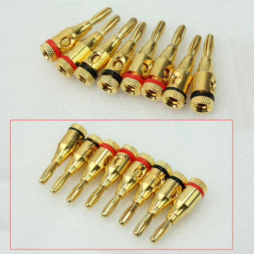 8 X Musical Audio Speaker Cable Wire Connector 4mm Banana Plugã€LJGT