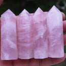 50-60mm Natural Rock Pink Rose Quartz Crystal Wand Point Healing Stone Wholesale