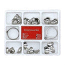 100pcs/Pack Dental Sectional Contoured Metal Matrices 2pcs + Ring m Kit 35 U5J3