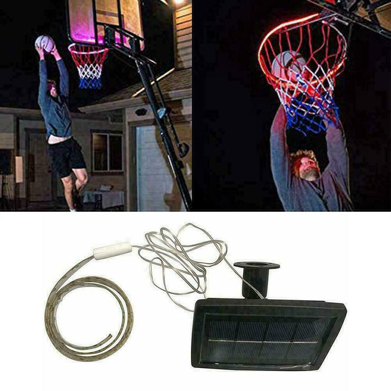 1PC Basketball Rim LED Solar Light Playing Night Light Decor Boys Home E1U5