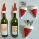 20/set Mini Christmas Santa Cap Wine Bottle Cover Hat Ornament Supplies