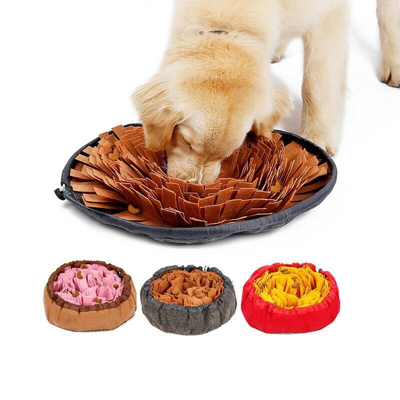 Dog Round Sniffing Training Mat Dog Washable Puzzle Training Blanket Pet NasC2G4