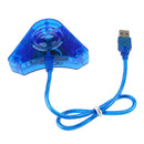 For PlayStation PS2 PSX To PC USB Dual Controller Converter Adapter Cable - Blue