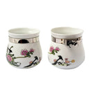 2 Pcs Food & Water Bird Cup, Ceramic Feeding Dish Feeder for Parrot Macaw