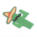 cowboy cactus with hat and beard embroidered iron on patche brooch applique OZ