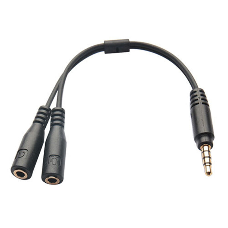 Durable 3.5mm Headphone Male to Dual 2 Female Y Splitter Audio Mic Adapter Cable