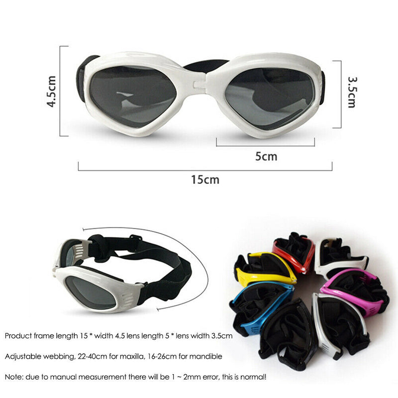 Pet Dog Sunglasses Foldable Puppy Cat Glasses UV Protection Goggles (White) A