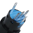 5X(AC 250V 5A SPDT 1NO 1NC 5 Pins Latching Green Push Button Switch w 220V C4H4)