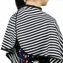 Hair Cutting/Barbers Cape - Adjustable Black and White Stripe Hairdressing  K8Q1