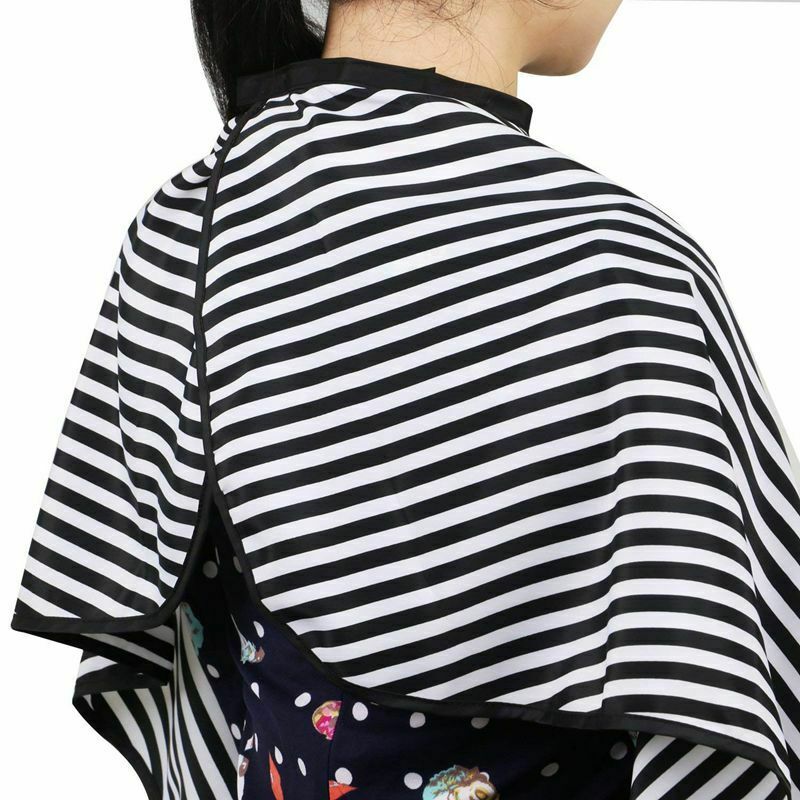 Hair Cutting/Barbers Cape - Adjustable Black and White Stripe Hairdressing  K8Q1