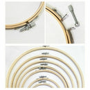 4 Pieces Round Embroidery Hoop Set Bamboo Circle Cross Stitch Hoop Ring For