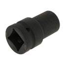 1-inch Square Drive 22mm Inner Hex 80mm Length Black Impact Socket