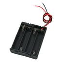 2-Wire Cable Connector 4 x 1.5V AAA Plastic Battery Case Holder S2Q4