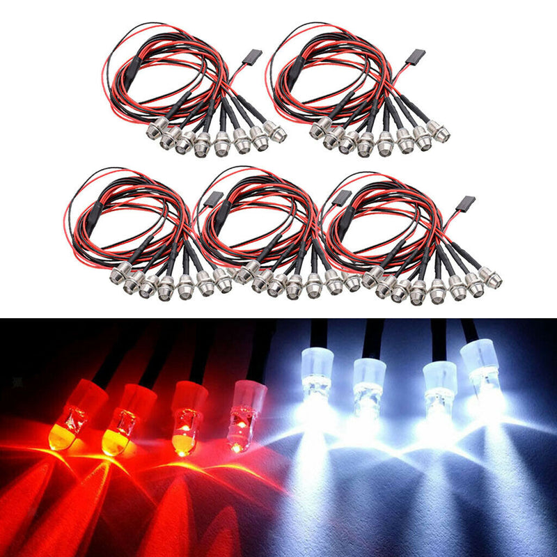 40Pieces LED Lights Taillight For 1/5 1/8 1/10 1/12 1/16 RC Car Headlights