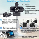 1080P Full HD Webcam with Built-in Microphone USB Auto Focus PC Web Camera