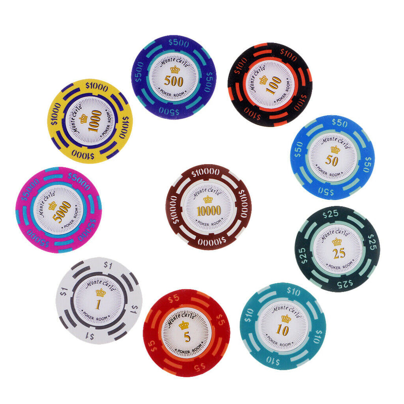 10pcs Clay Chips Games Coins Board Games Props Casino Style Games Party Bar