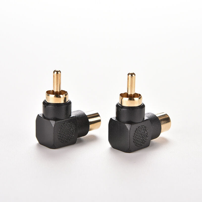 1PC RCA Male to Female M/F Connector Adapters Audio AV Plug 90 Right-angle