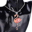 Pendant Flamingo Necklace Earrings Set choker Fashion Women Ladies Jewelry Set3c