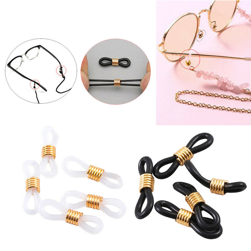 100Pcs Glasses Chain Ends Retainer Connector Holder Eyeglasses Chain Rubber Ends