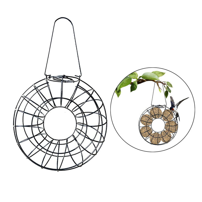 Decorative Metal Bird Feeder Donut Shaped Outdoor Hanging Feeding Garden Decor
