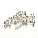 Crystal Rhinestone Wedding Flower Pearls Hair Clip Hair Comb For Women Bride ME