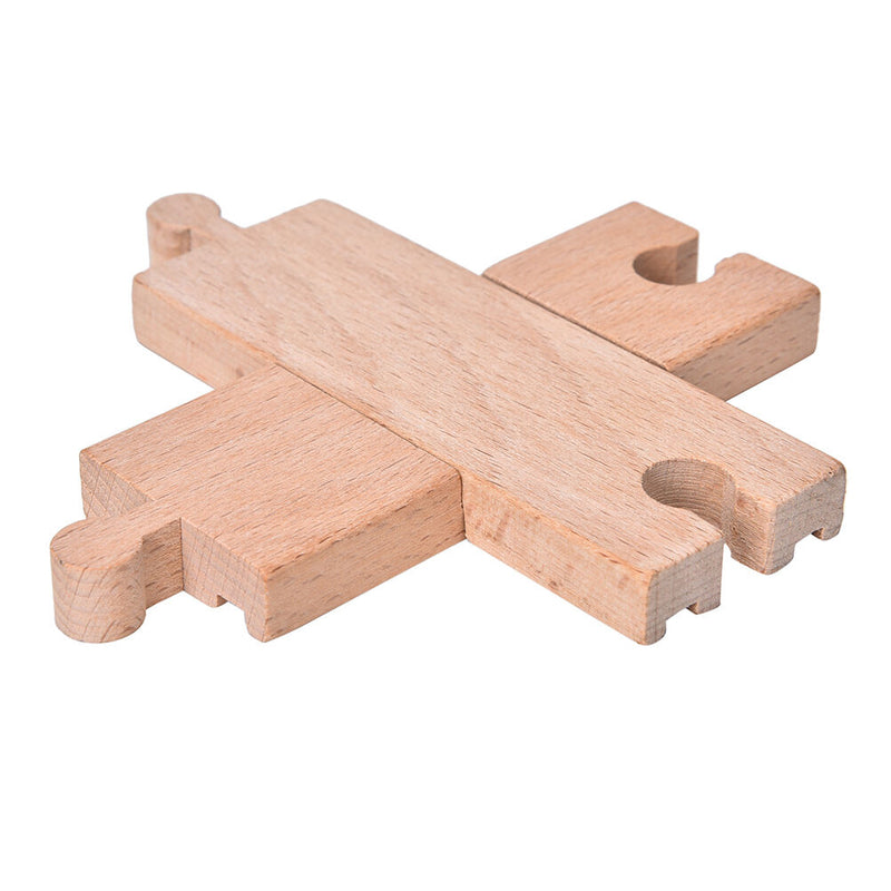 Wooden Cross Bifurcated Track Railway Toys Compatible All Major Brand Nice&S