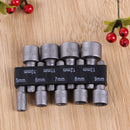 9pcs Nut Drivers 1/4 Inch Hex Shank CRV Screwdriver Socket Bit Power Tools