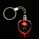 Fairy Crystal Rose LED Light Keychain Love Heart Key Chain Ring Keyring Gift AU