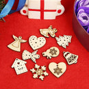 50pcs 3cm Wood Christmas Decor DIY Xmas Tree Hanging Ornaments Pendant (K)