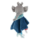 Plush Blanket Teething Security Tag Baby Safety Blanket Dark blue Elephant