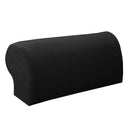 4Pcs (Coffee&Black) Anti-slip Couch Sofa Armrest Covers Slipcovers Protector