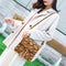 Fashion Serpentine Messenger Bag Women PU Leather Shoulder Handbag (Yellow) A