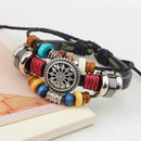 Boho Handmade Weave Bracelet Multi-layer Beads Leather Charm Bangle Jewelry A