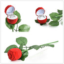 HOT Red Rose Flower Velvet Jewelry Storage Box Engagement Ring Display Case 1pc