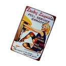2x Shabby Chic Motor Metal Tin Sign Plaque Motor Themed Wall Art Poster