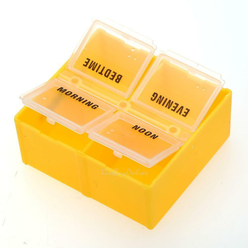 Portable Pill Box Weekly 7 Day Medicine Holder 28 Slot Storage Container Case