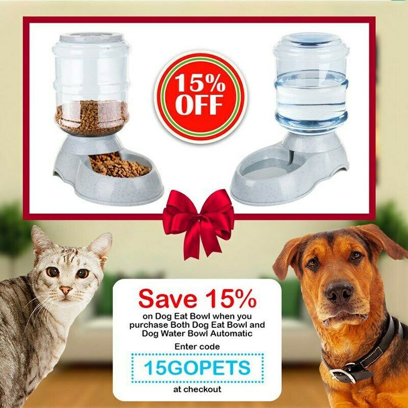 3.5L Large Automatic Pet For Cats Dogs Plastic Dog Food Bowl Pets Dispenser J7W7