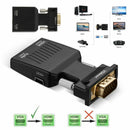 Black HDMI Female to VGA Male Converter with Audio Adapter Support HD Equipment