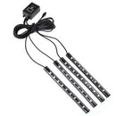 4x 9LED RGB Car Interior Atmosphere Footwell Strip Pathway Deco Floor Lamp OZ