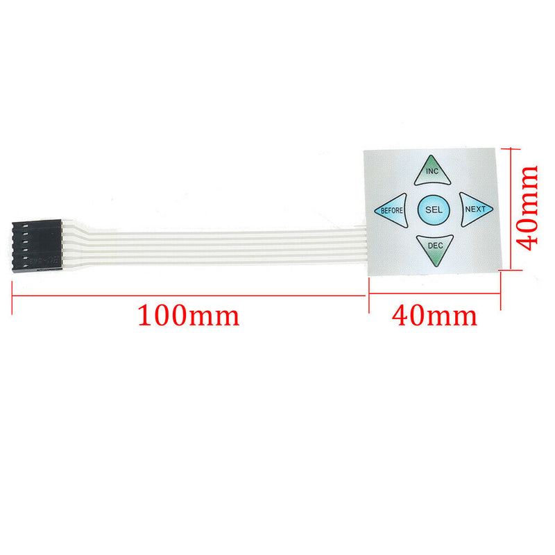 5 keys Matrix array 1x5 membrane switch keypad keyboard control panel 40*4 Gw