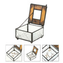 Glass Decorative Jewelry Storage Box Organizer Wedding Ring Trinket Pendant Case
