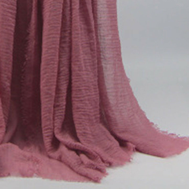 2PCS Muslim Jewish Long Scarves Solid Pleated