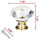 Diamond Shape Crystal Glass 30mm Kitchen Cabinet Door Drawer Knob Cupboard  L9A3