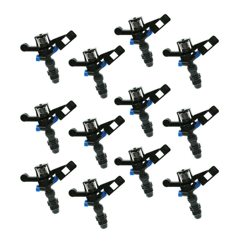 12Pcs 1/2 inch Heavy Duty Plastic Impact Head Sprinkler 25-360 Degree - DN15