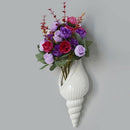 Modern White Ceramic Sea Shell Conch Flower Vase Wall Hanging Home Decor Li W9Z6