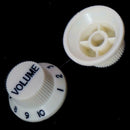 Set Of 3pcs Speed Volume Tone Control Knob Electric Guitar Beige W Golden Brown