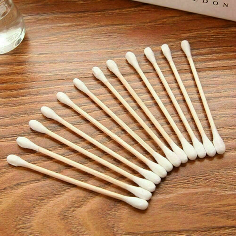 100 Pc Cotton Swab Applicator Q-tip Swabs 8cm Extra Wood E2E3 Long S7D9 O3S1