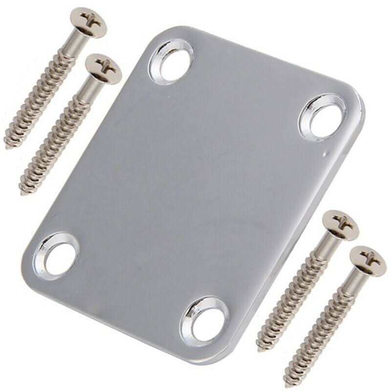 1 Set Electric Guitar Neck Plate with Screws for Strat Tele Guitar Precisio