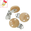 5pcs Infant Baby Wooden Pacifier Suspender Metal Soother Dummy Nipple
